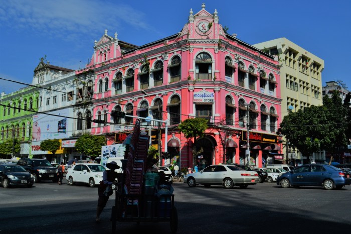 el centro colonial de rangún