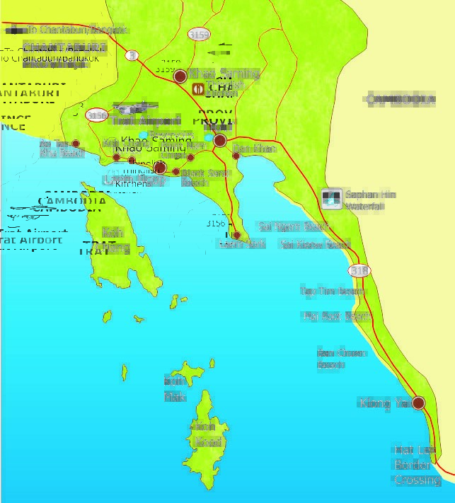 Mapa Koh Kood Tailandia